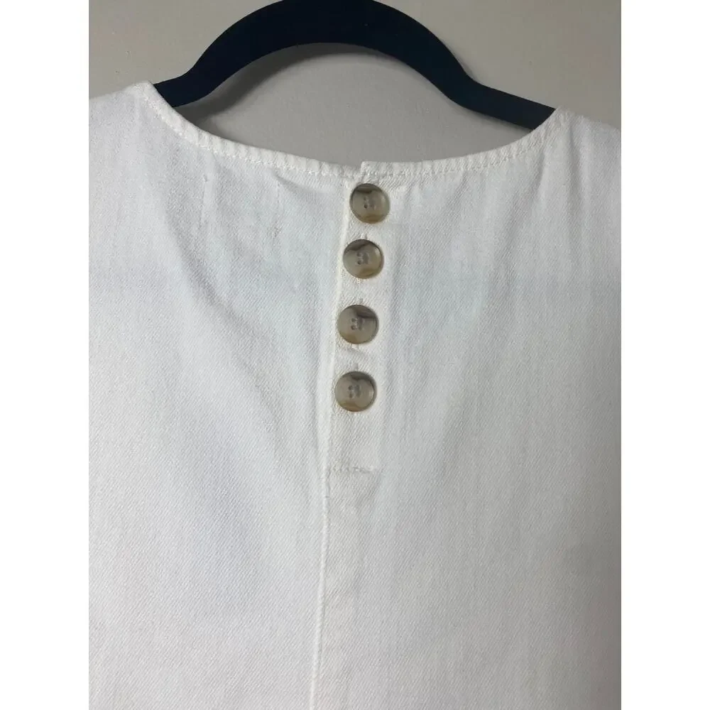 NWT J. CREW DRESS 20 WHITE DENIM COASTAL RESORT VACATION MINIMALIST CASUAL